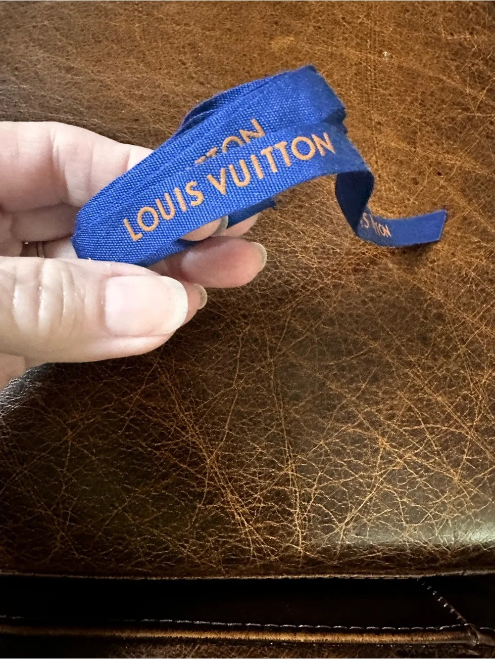 LOUIS VUITTON Blue Ribbon Accent